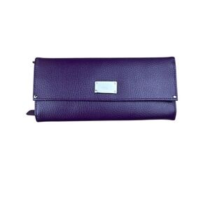 Wolf Designs LusterLoc Purple Leather Travel Jewelry Organizer Roll Anti-Tarnish